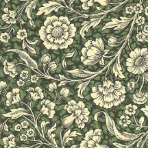 Small Green Wildflowers Print Italian Paper ~ Carta Varese Italy